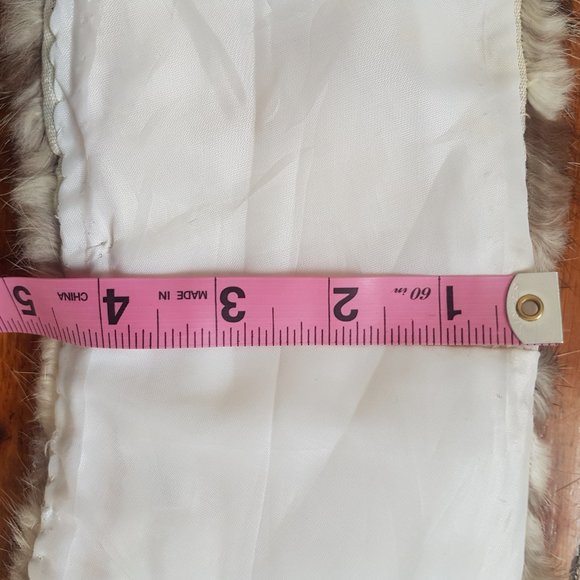 Cheetah Print Fur Collar Scarf, White Raccoon Fur Collar, Raccoon Fur Scarf - Picture 7 of 8